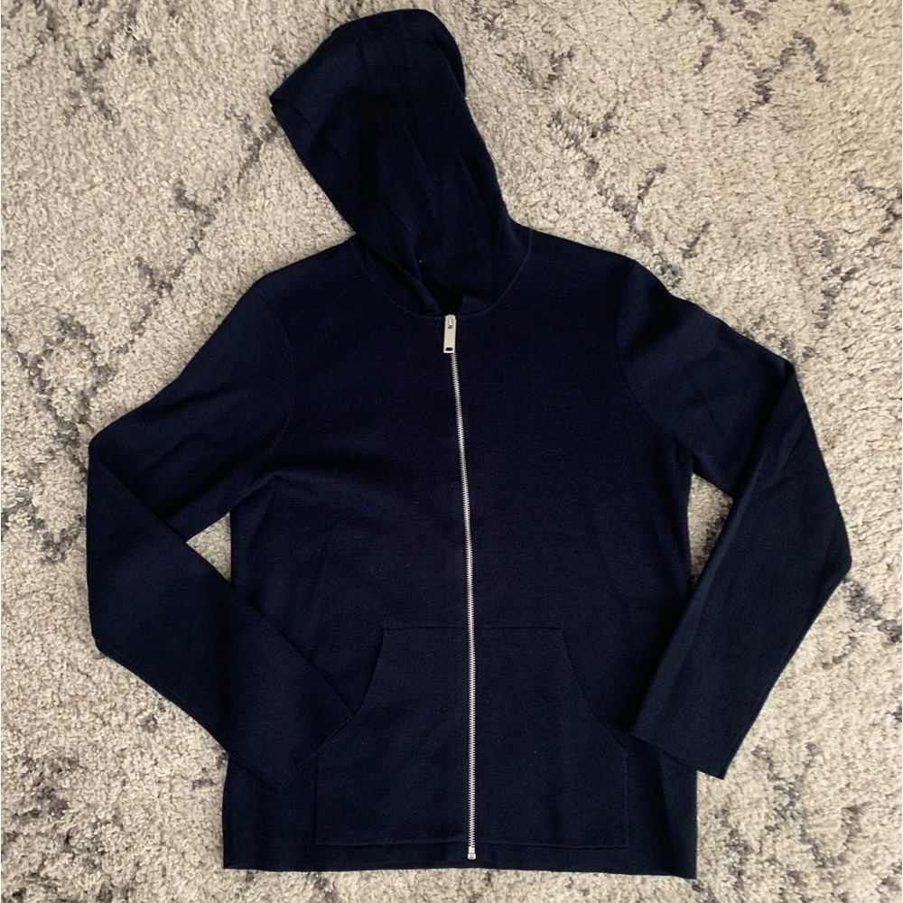 Sandro hoodie, navy blue, men, size L.